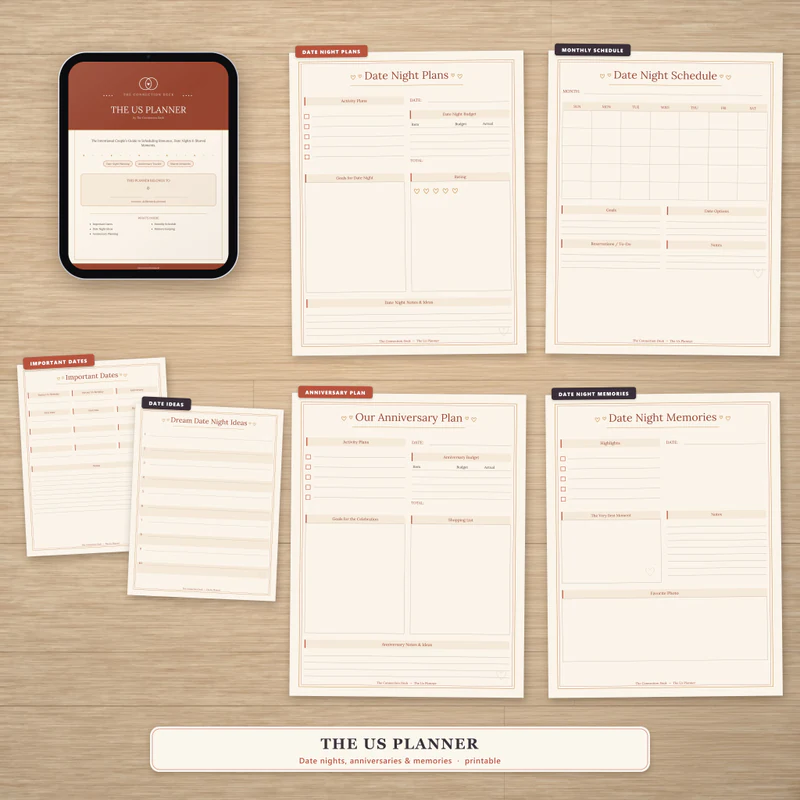 Real pages from The Us Planner